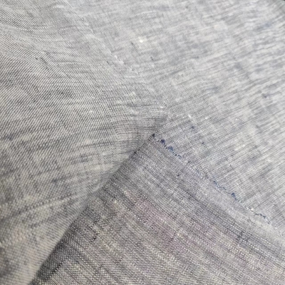 100% Linen Gray Color Plain Dyed Fabric For Home Textile And Garment 126gsm