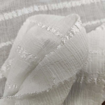 Nano van de de Jacquard100% Polyester van de Rimpel Dwarsstreep van de de Chiffonstof de Zonbescherming